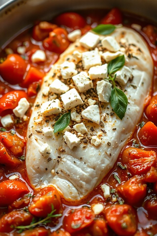 baked fish with tomatoes
