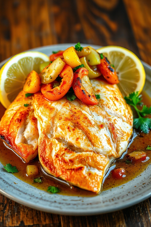 baked red snapper with veggies