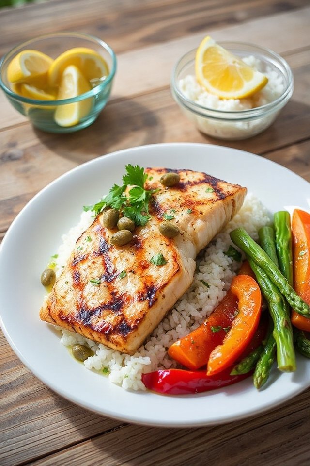 capers enhance grilled mahi