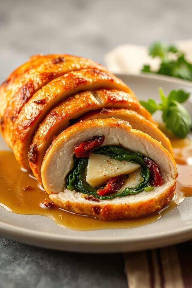 chicken roulade with spinach