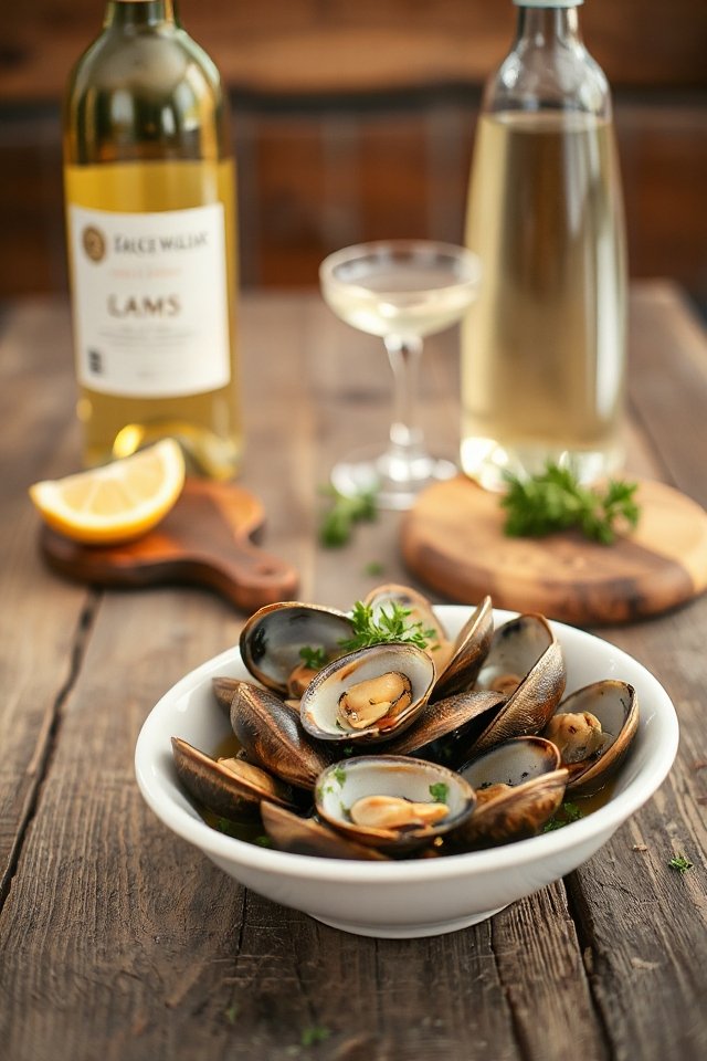 clams cooked in wine