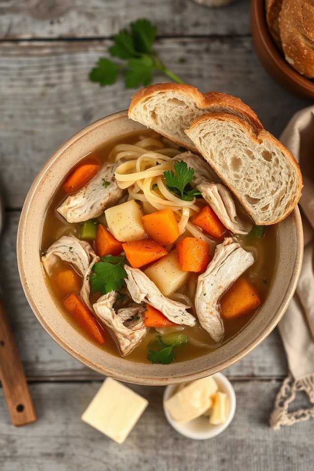 comforting chicken noodle soup
