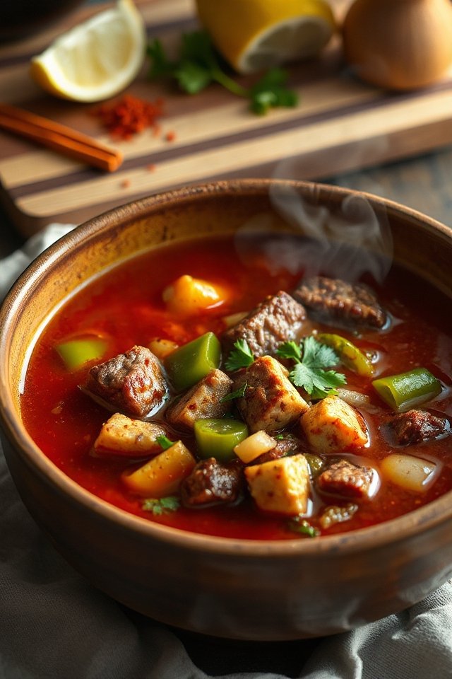 cozy beef goulash soup