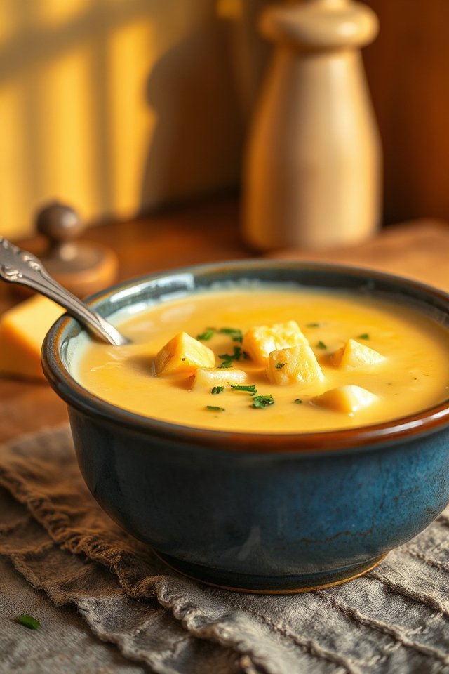 creamy cauliflower cheese soup
