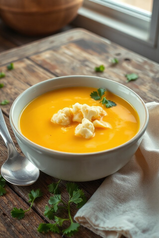 creamy cauliflower cheese soup