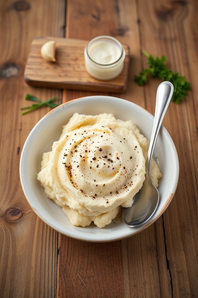 creamy garlic mashed cauliflower