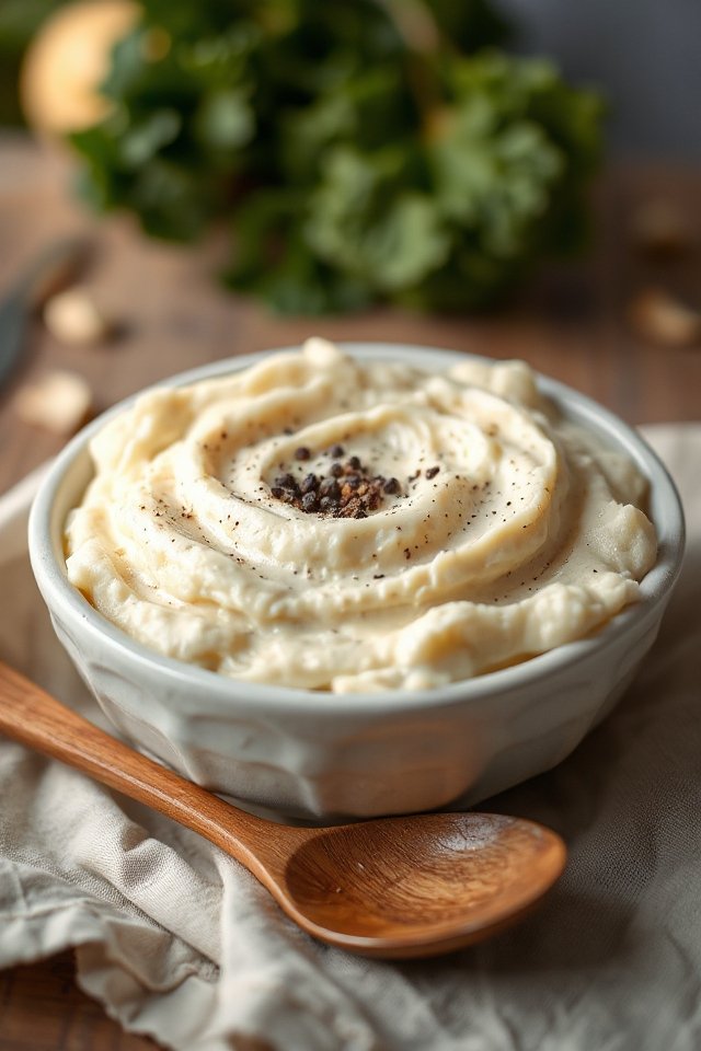 creamy garlic mashed cauliflower