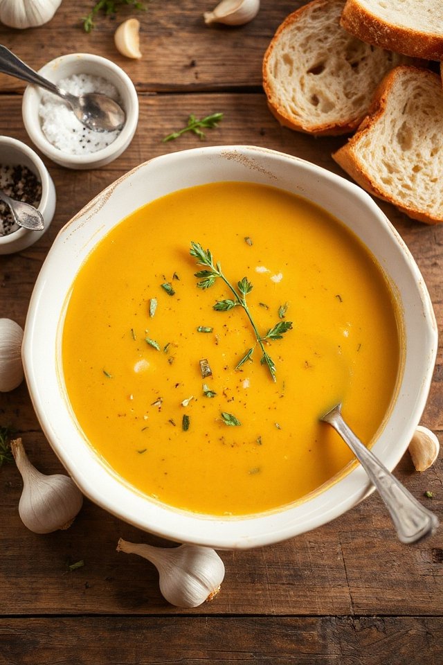 creamy garlic soup recipe