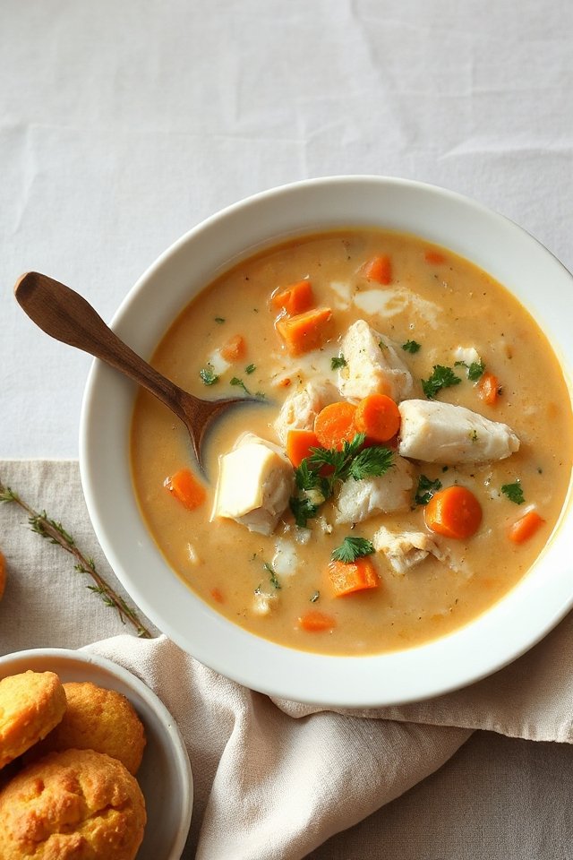 creamy vegetable catfish soup