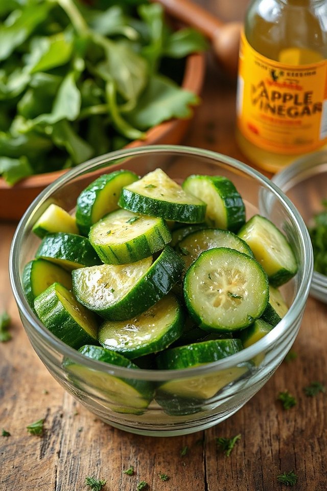 crispy cucumbers in vinegar