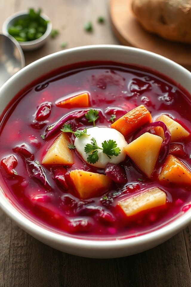 delightful beet russian cabbage soup