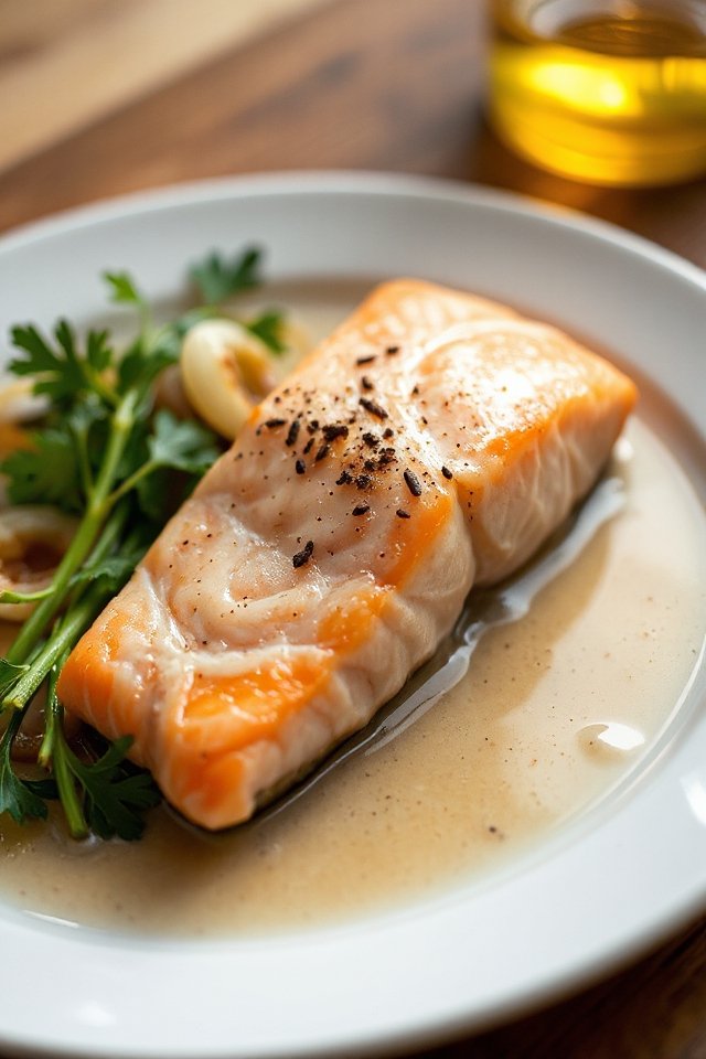 dill infused poached salmon recipe