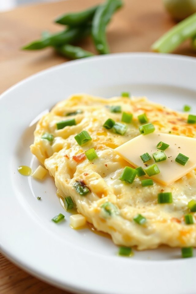 fluffy green pepper omelet