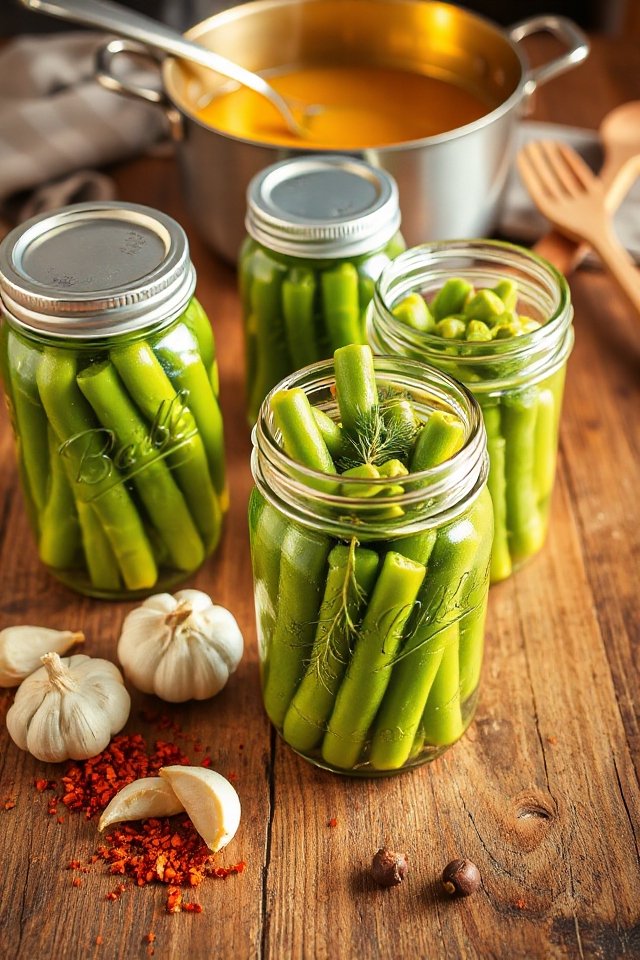garlic and dill pickled beans