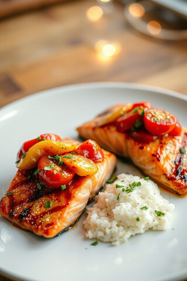 ginger infused grilled salmon fillet
