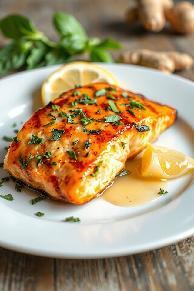 grilled salmon with honey ginger