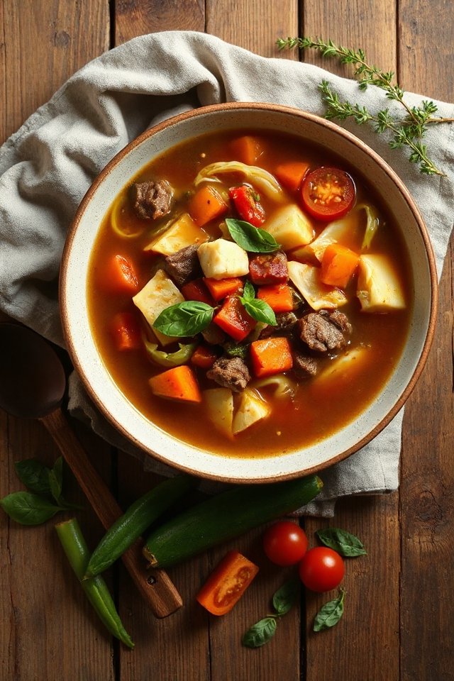 hearty cabbage beef soup