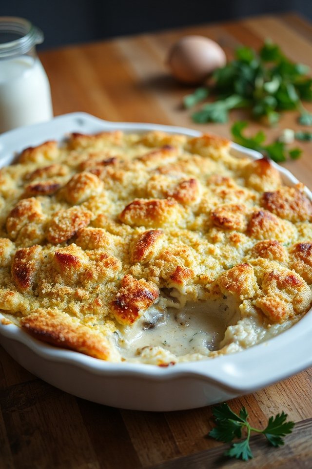 monkfish casserole with buttered breadcrumbs