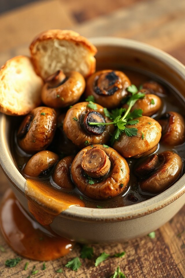 mushrooms simmered in broth