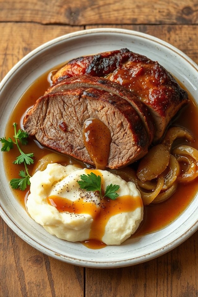 mustard glazed slow cooker roast