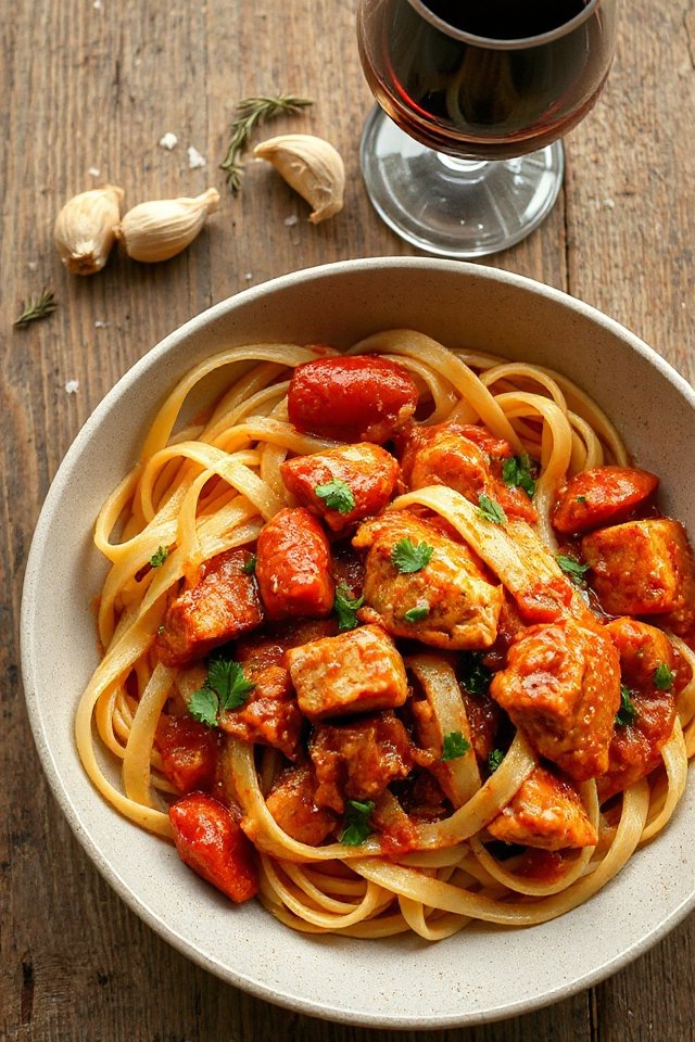 red wine chicken dish