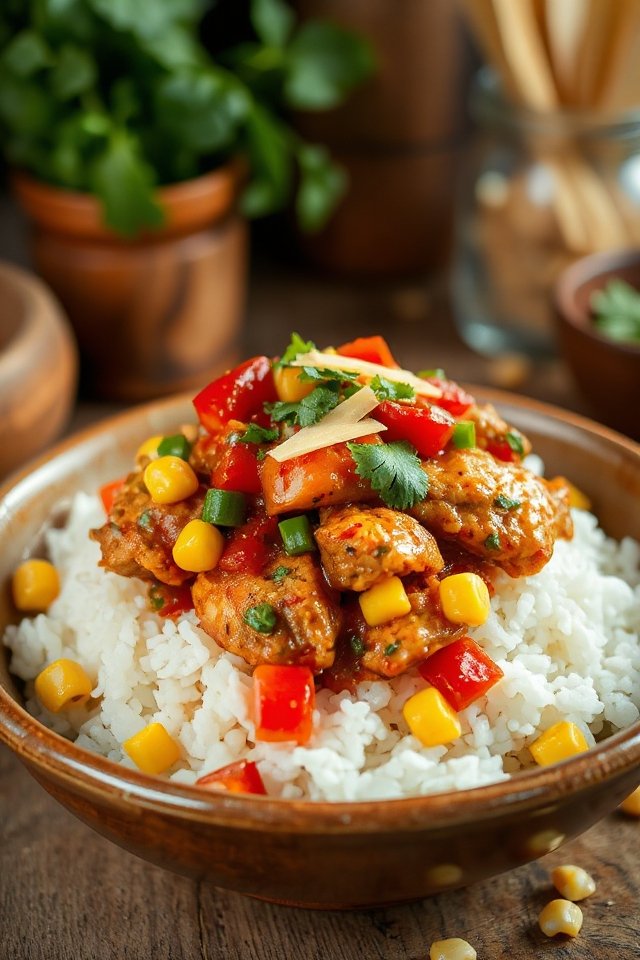 salsa chicken rice bowl