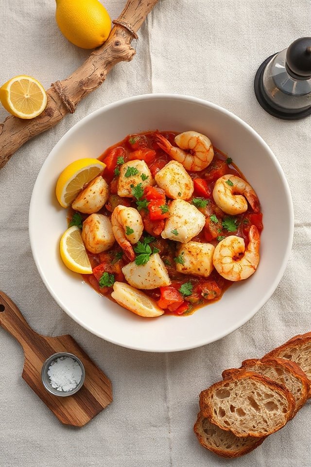 seafood dinner with salsa