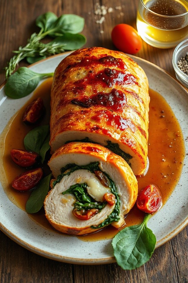 sun dried tomato chicken roll