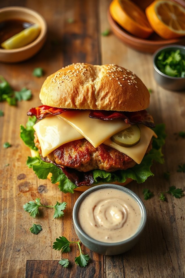 turkey burger with swiss