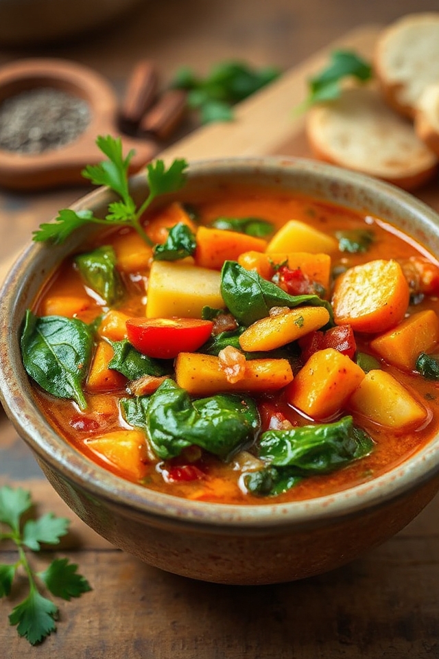 warm hearty vegetable soup