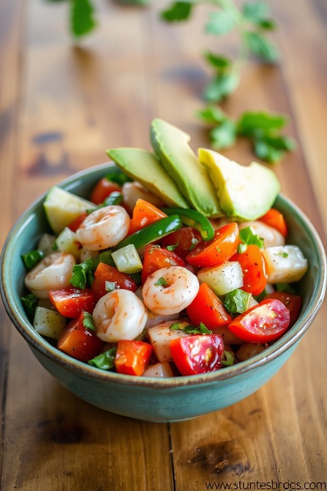 zesty avocado shrimp salsa